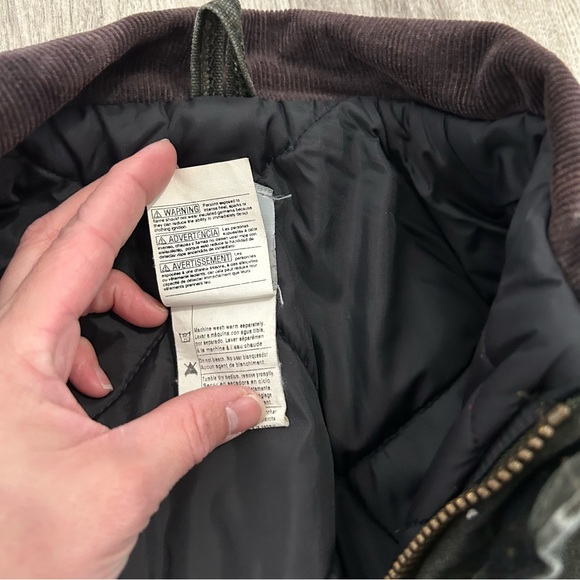 Vintage Carhartt Duck Canvas Jacket Quilted  Mens S Moss Green Barn Chore Arctic - Picture 4 of 15